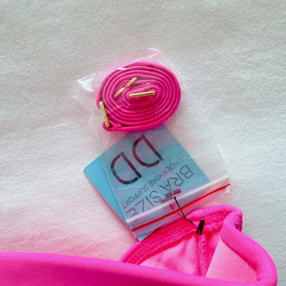 SunDazed NWT hot pink bikini top DD Strapless bandeau swimsuit women's - Picture 10 of 10